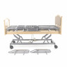 Кровать для лежачих больных с матрасом, регул. высоты, Т/АТ MED-MOS DB-2B электрическая с поворотным креслом в левую сторону (светлое дерево)